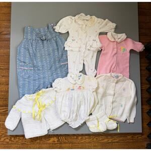 Vintage Baby Girls Clothing Bundle, 7 Pieces, 3m - 24m